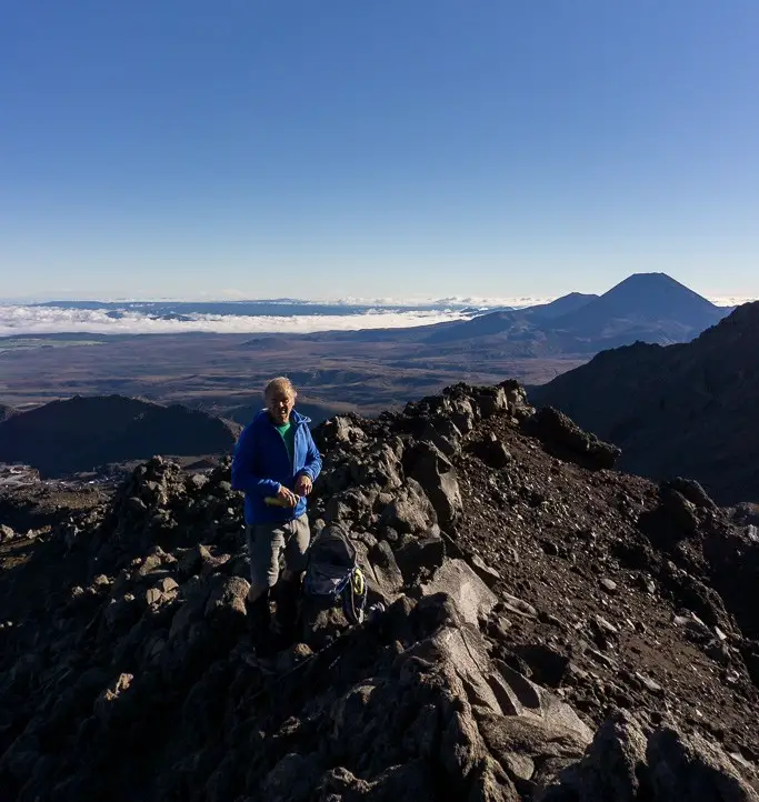 Man standing with Ngauruhoe in the background