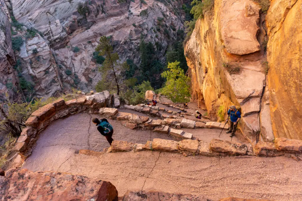 Walter's Wiggles on Angels Landing track as seen from above