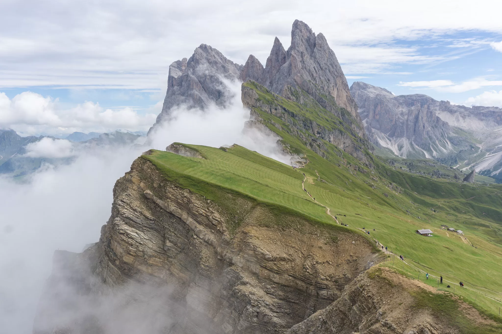 Seceda ridgeline in the Italian Dolomites