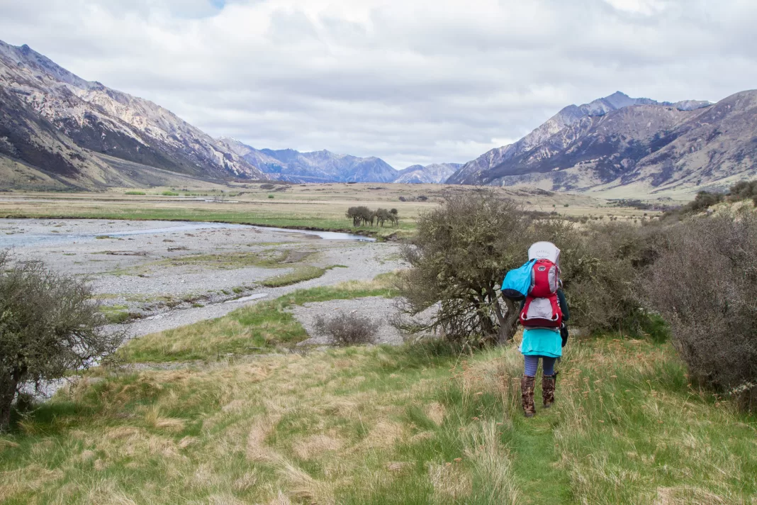 Tramping with a baby on the St James Walkway