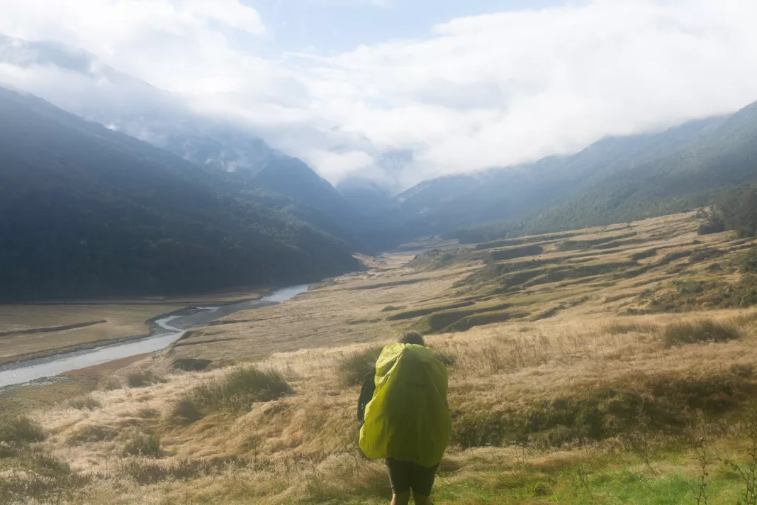 Woman standing at the start of Cattle Flat