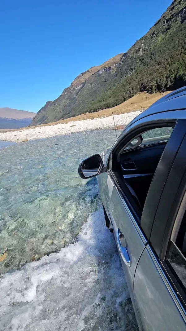 4WD truck crossing the Rees Valley
