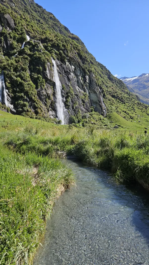 Wishbone Falls in the Matukituki Valley
